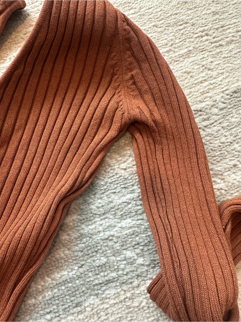 JLUXLABEL Long-Sleeve Ribbed Knit Bodycon Dress In Rust Size M - Picture 5 of 9